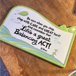 Dr. Seuss Green and White Balancing Act Plaque